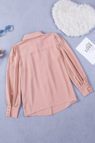 Long Sleeve Blouse with Pleats & Puff Sleeves - 3 Colors