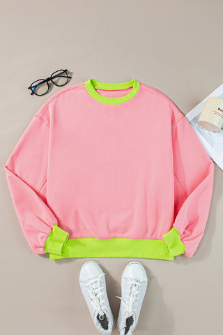 Bubble Sleeve Sweatshirt Contrast Trim - 2 Colors