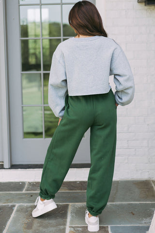 Green Drawstring Waist Jogger Pants