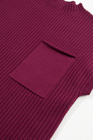 Ribbed Knit Loose Fit Short Sleeve Sweater Dress - 4 Colors