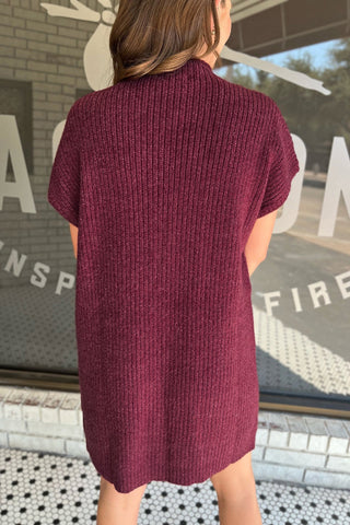 Ribbed Knit Loose Fit Short Sleeve Sweater Dress - 4 Colors