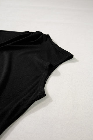 Black Tank Top with Mock Neck