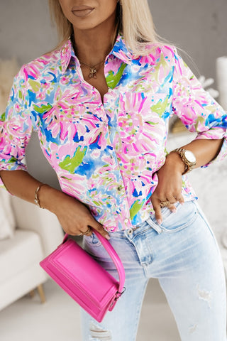 Floral Print Long Sleeve Blouse