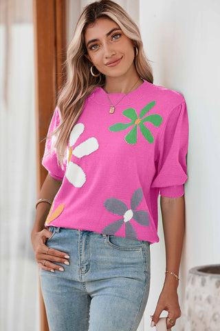 60s Flower Power Short Sleeve Knit