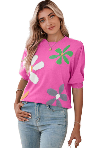 60s Flower Power Short Sleeve Knit