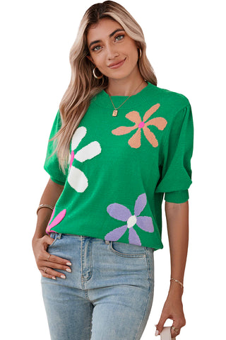 60s Flower Power Short Sleeve Knit