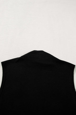 Black Tank Top with Mock Neck