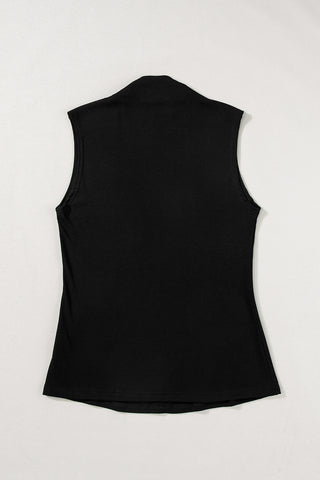 Black Tank Top with Mock Neck