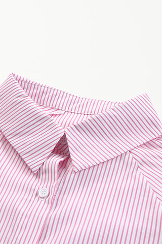 Striped Shirt Shirred Cuffs - 3 Colors