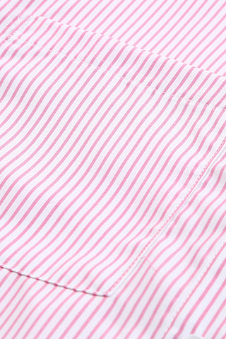 Striped Shirt Shirred Cuffs - 3 Colors