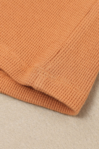 Casual Waffle Knit Henley Top - 4 Colors