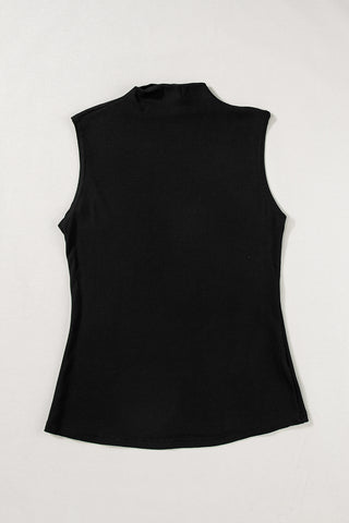 Black Tank Top with Mock Neck