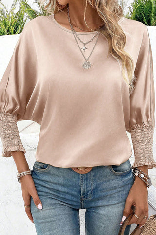 Satin Blouse Dolman Sleeves - 2 Colors