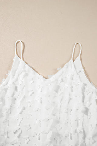 White Camisole with Butterfly Applique Overlay