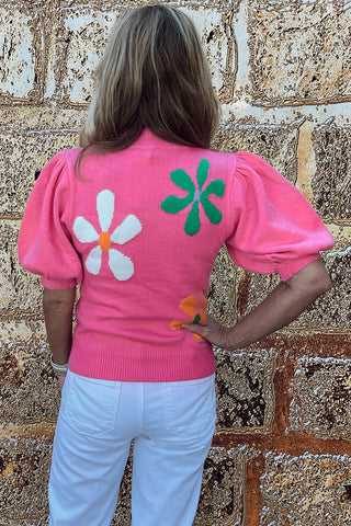 60s Flower Power Short Sleeve Knit