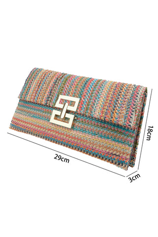 Woven Clutch with Metal Clasp