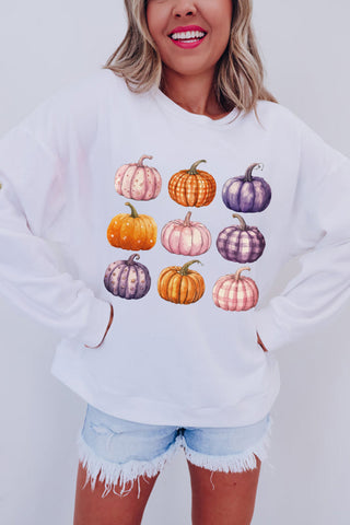 White Pumpkin Print Pullover