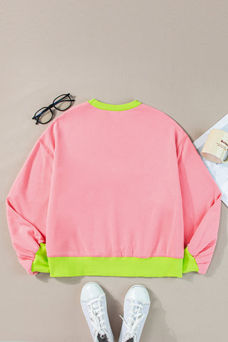 Bubble Sleeve Sweatshirt Contrast Trim - 2 Colors