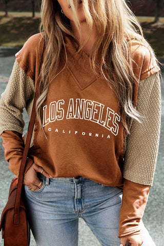 Chestnut Patchwork Hoodie 'LA California'