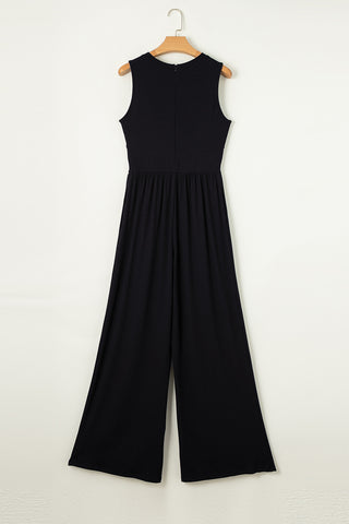 Sleeveless High Waist Wide Leg Jumpsuit - 3 Colors