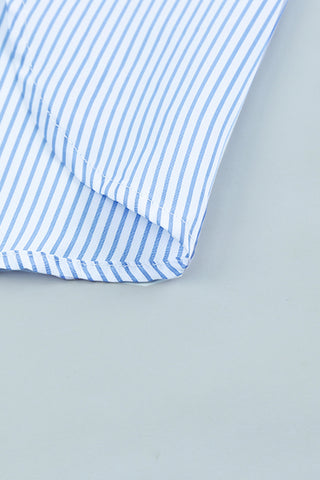 Striped Shirt Shirred Cuffs - 3 Colors