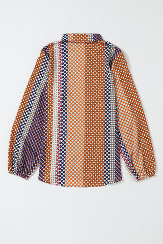 Multicolor Dot Print Long Sleeve Shirt