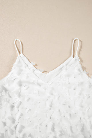 White Camisole with Butterfly Applique Overlay