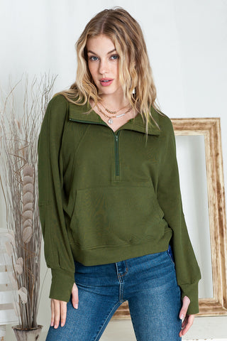 Pullover High Neck Zip Front - 3 Colors