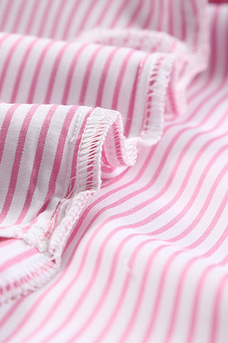 Striped Shirt Shirred Cuffs - 3 Colors