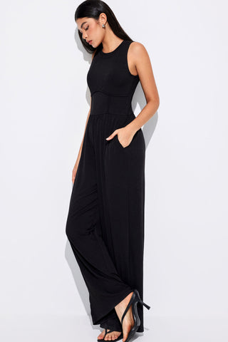 Sleeveless High Waist Wide Leg Jumpsuit - 3 Colors