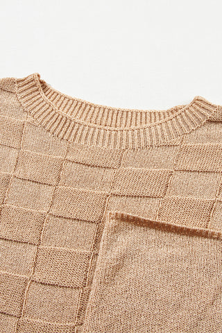 Textured Knit Top with Chest Pocket - 4 Colors