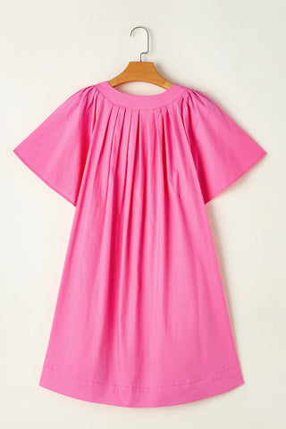 Hot Pink Baby Doll with Pleats