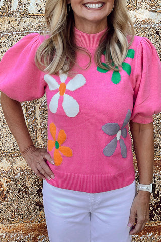 60s Flower Power Short Sleeve Knit