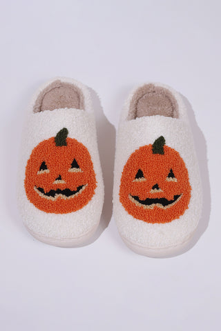 Halloween Pumpkin Plush Slippers - 2 Colors