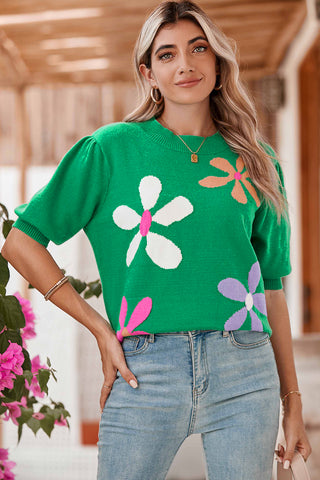 60s Flower Power Short Sleeve Knit