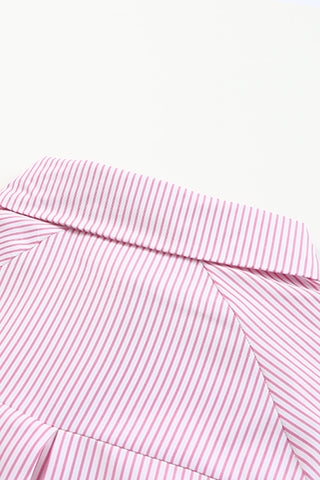 Striped Shirt Shirred Cuffs - 3 Colors