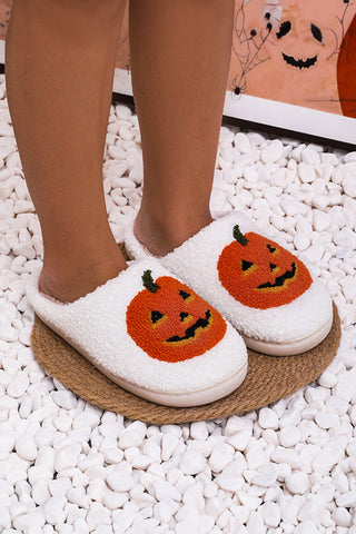 Halloween Pumpkin Plush Slippers - 2 Colors