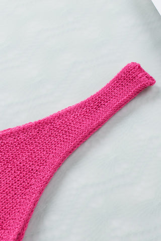 Hot Pink Cropped Knit Tank