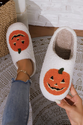 Halloween Pumpkin Plush Slippers - 2 Colors