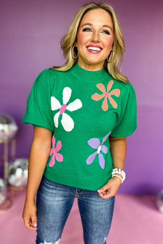 60s Flower Power Short Sleeve Knit