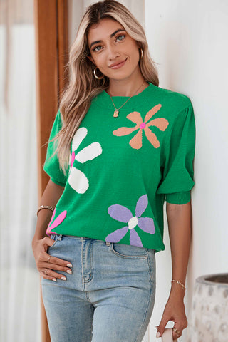 60s Flower Power Short Sleeve Knit