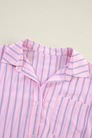 Pink & Mauve Striped Shirt