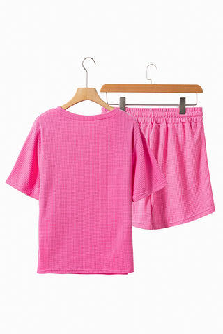 Casual Textured 2 Piece  Shorts Set - 3 Colors