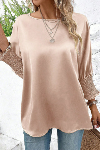 Satin Blouse Dolman Sleeves - 2 Colors