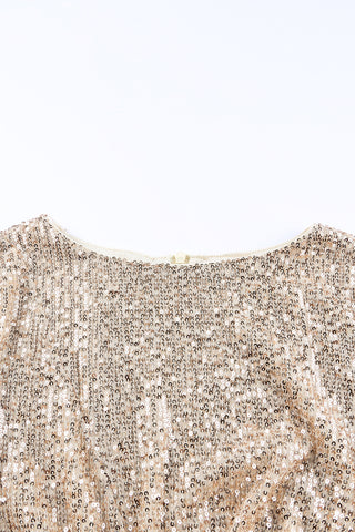 Beige Sequin Bodycon Dress