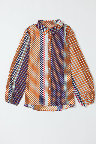 Multicolor Dot Print Long Sleeve Shirt