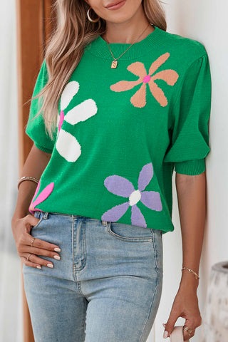 60s Flower Power Short Sleeve Knit