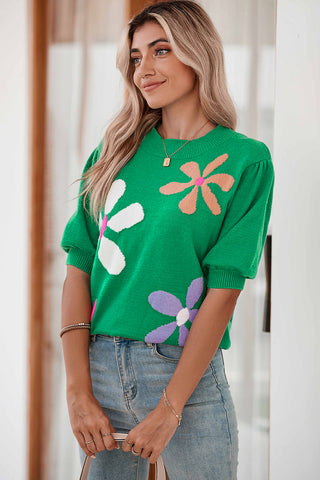 60s Flower Power Short Sleeve Knit