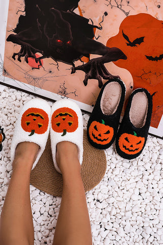 Halloween Pumpkin Plush Slippers - 2 Colors