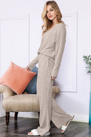 Ribbed Knit Loungewear Set - 4 Colors